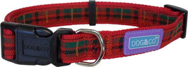Dog & Co - Tartan Red Adjustable Collar - Large (45-60cm)