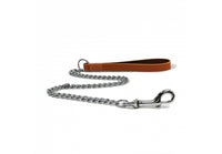 Ancol - Leather Chain Lead, Tan