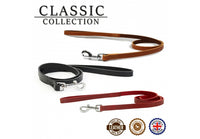 Ancol - Classic Leather Snap Lead - 1mx19mm
