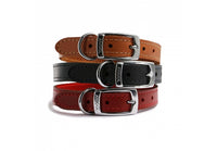 Ancol - Classic Leather Collar, Red