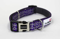 Doodlebone - Padded Collar, Violet Leopard Reflective