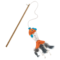 KONG - Naturals Teaser Fish Wand Cat Toy with Feathers
