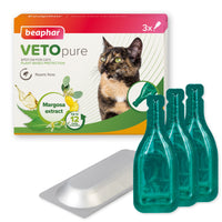 Beaphar - VETOpure Plant-Based Protection Flea Spot-On for Cats - 3 Pipettes