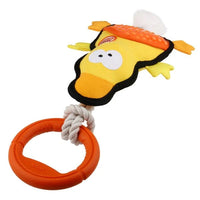 GiGwi - Iron Grip Duck Plush Tug Toy with TPR Handle
