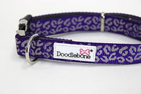 Doodlebone - Padded Collar, Violet Leopard Reflective