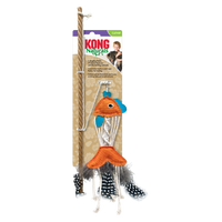 KONG - Naturals Teaser Fish Wand Cat Toy with Feathers