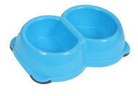 Animal Instincts - Plastic Twin Dog Bowl - Asst Colour - 280ml
