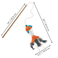 KONG - Naturals Teaser Fish Wand Cat Toy with Feathers