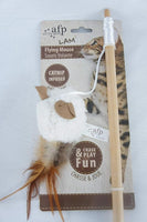 All For Pets - Lamb Wool Flying Mouse Cat Teaser - Asst  Colour