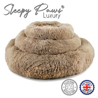 Ancol - Sleepy Paws Super Plush Donut Bed - Oatmeal - Small (50cm)