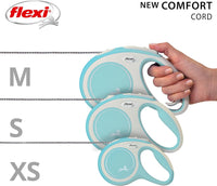 Flexi - New Comfort Retractable Cord Lead - Light Blue - Medium (5m - 20kg)
