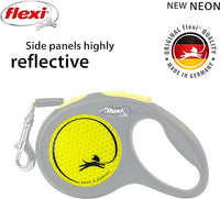 Flexi - New Neon Retractable Tape Lead - Hi Vis Yellow -Xs (3m - 12kg)