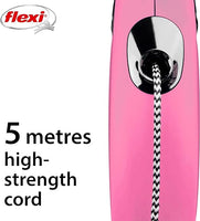 Flexi - New Classic Retractable Cord Lead - Pink - Small (5m - 12kg)