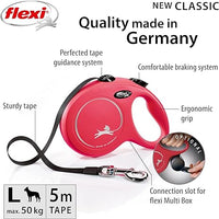Flexi - Classic Retractable Tape 5m Leash - Red - Large (50kg)