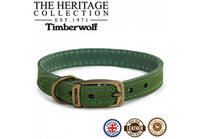 Ancol - Timberwolf Leather Collar, Green