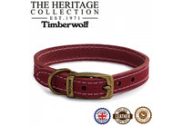 Ancol - Timberwolf Leather Collar, Raspberry