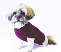 Happy Pet - Buster & Beau Cable Knitted Dog Jumper - Berry - X Small