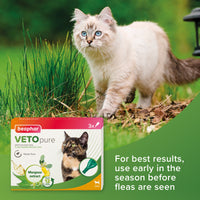 Beaphar - VETOpure Plant-Based Protection Flea Spot-On for Cats - 3 Pipettes