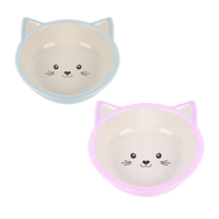 Happy Pet - Ceramic Kitten Face Bowl - Blue