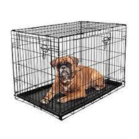 RAC - Fold Flat Metal Crate With Plastic Tray - Black - Large (91 x 62 x 56cm)