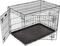 RAC - Fold Flat Metal Crate With Plastic Tray - Black - Large (91 x 62 x 56cm)