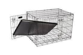 RAC - Fold Flat Metal Crate With Plastic Tray - Black - Large (91 x 62 x 56cm)