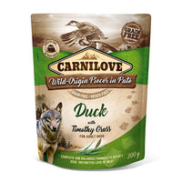 Carnilove - Wet food Dog Pouch, Duck with Timothy Grass - 300g