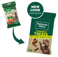 Natures Menu - Meaty Treats Lamb, Chicken & Pork - 100G