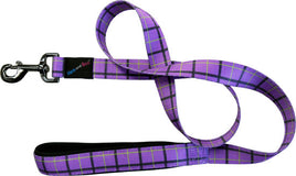 Hem & Boo - Country Check Padded Lead - Purple - Medium (3/4" x 48")