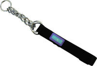 Hem & Boo - Check Chain/Nylon Training Collar - Blue - 1” x 18-24” (2.5 x 45-60cm)