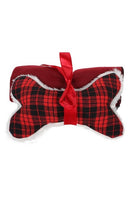 Dream Paws - Red Check Bundle Set (Bed, Blanket & Bone Toy) - 15x56x56cm