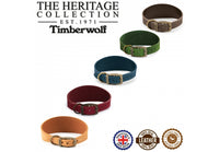 Ancol - Timberwolf Leather Hound Collar - Blue - Whippet (30-34cm)