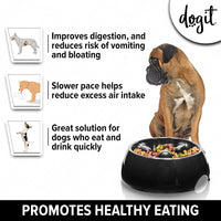 Dogit - Go-Slow (Anti Gulp) Bowl - Black - Med