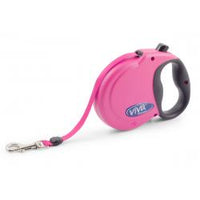 Ancol - Viva Retractable 5m Lead - Pink - Medium