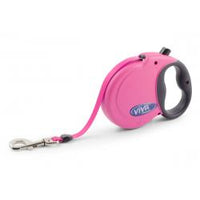 Ancol - Viva Retractable 5m Lead - Pink - Large