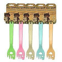 Beco Spork - Eco Friendly Bamboo Spoon / Fork with Extra Long Handle - Blue