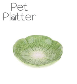 Pet Platter - Green Leaf Pet Bowl