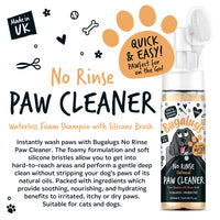 Bugalugs - No Rinse Paw Cleaner Foam Shampoo, Oatmeal - 200ml