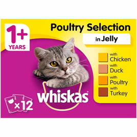Whiskas - Adult Wet Cat Food Poultry in Jelly 100g pouch - 12 pack