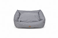 Hem & Boo - Waterproof Rectangle Dog Bed, Grey - X-Large