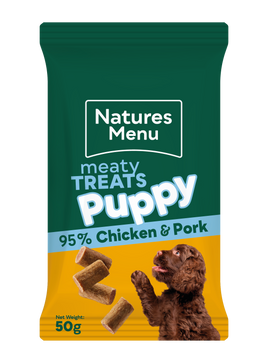 Natures Menu - Meaty Puppy Treats, Chicken & Pork - 50g
