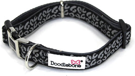 Doodlebone - Padded Collar, Coal Leopard Reflective