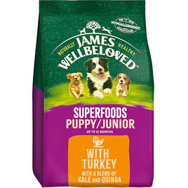 James Wellbeloved Puppy/Junior, Superfood Turkey - 1.5kg
