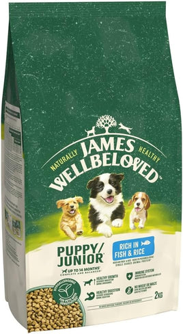James Wellbeloved Puppy/Junior, Fish & Rice - 2kg
