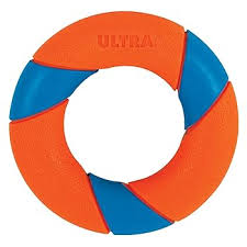 Chuckit! - Ultra Squeaker Dog Rubber Ring Erratic Bounce, Zig-Zags & Hops With Squeak Interactive Fetch Play
