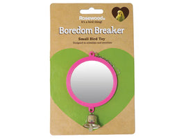 Rosewood - Boredom Breaker Budgie & Canary Round Mirror With Bell - 3"