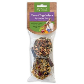 Pet Life - Natural Nibbles, Flower & Veggie Lollipops - 2pk