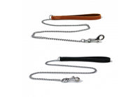 Ancol - Leather Chain Lead, Tan