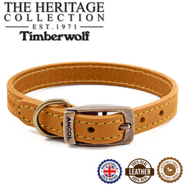 Ancol - Timberwolf Leather Collar - Mustard - Size 7