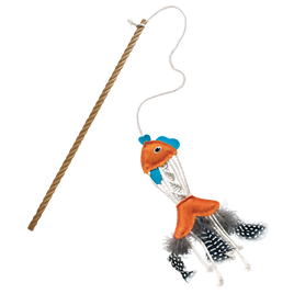 KONG - Naturals Teaser Fish Wand Cat Toy with Feathers